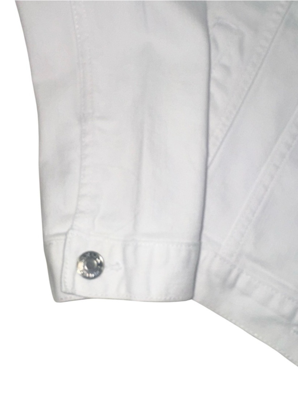 BANANA Republic white denim jacket women’s size Medium - Picture 10 of 17